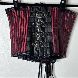 Corset Story Underbust Red Black Striped Corset L